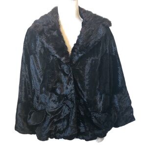 Vintage SOIREE FOR RUSSEL TAYLOR Coat Women's Medium Black Finest Mohair
